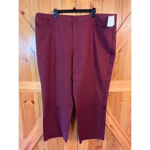CJ Banks Trousers Perfect Pants 24W Average relaxed Fit high rise reddish brown - Picture 1 of 8